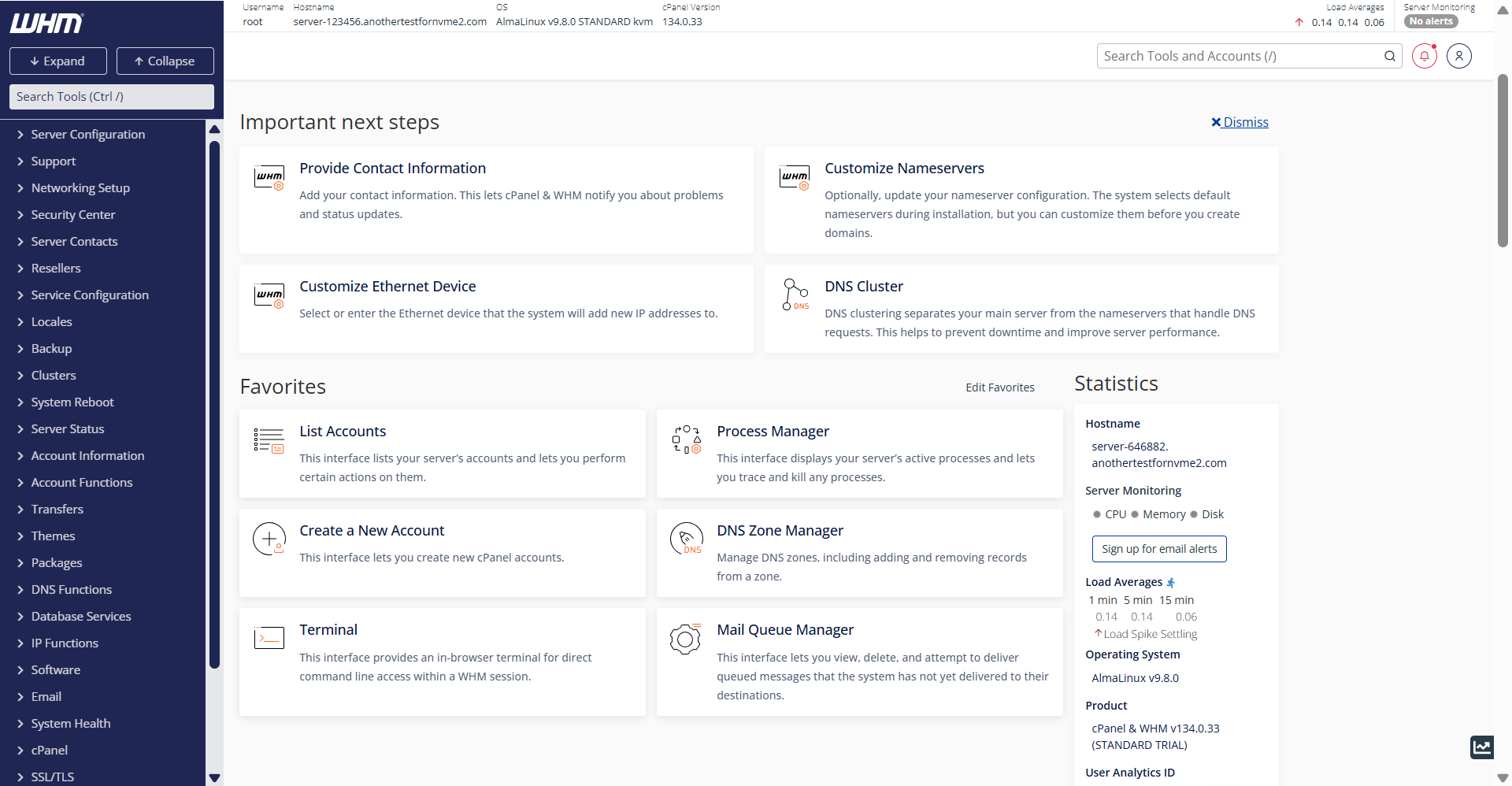 BH AM cPanel Dashboard